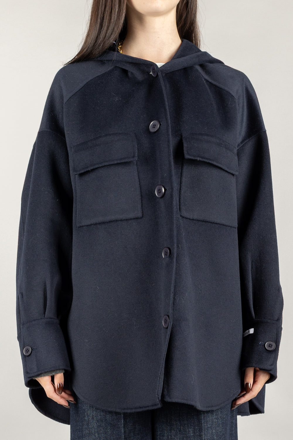 DIXIE - K330Y001A - GIACCA CAMICIA HAND MADE CON CAPPUCCIO