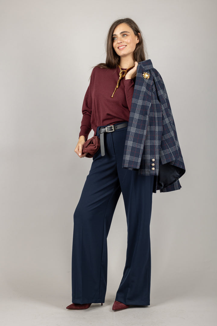 TENSIONE IN - 26P1046 - PANTALONE GAMBA DRITTA CON CINTURA
