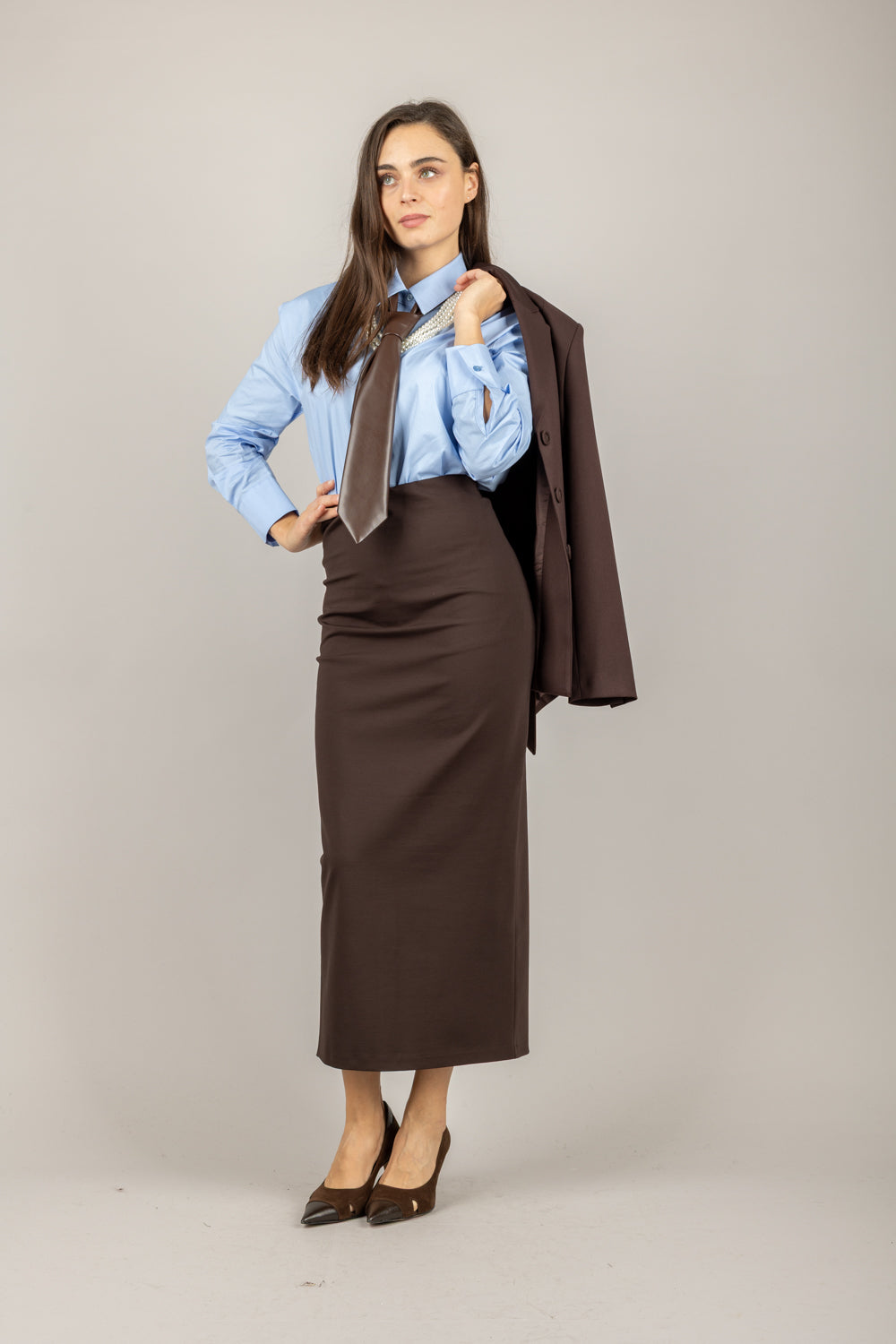 TENSIONE IN - 26C1318 - CAMICIA CON CRAVATTA E COLLANA