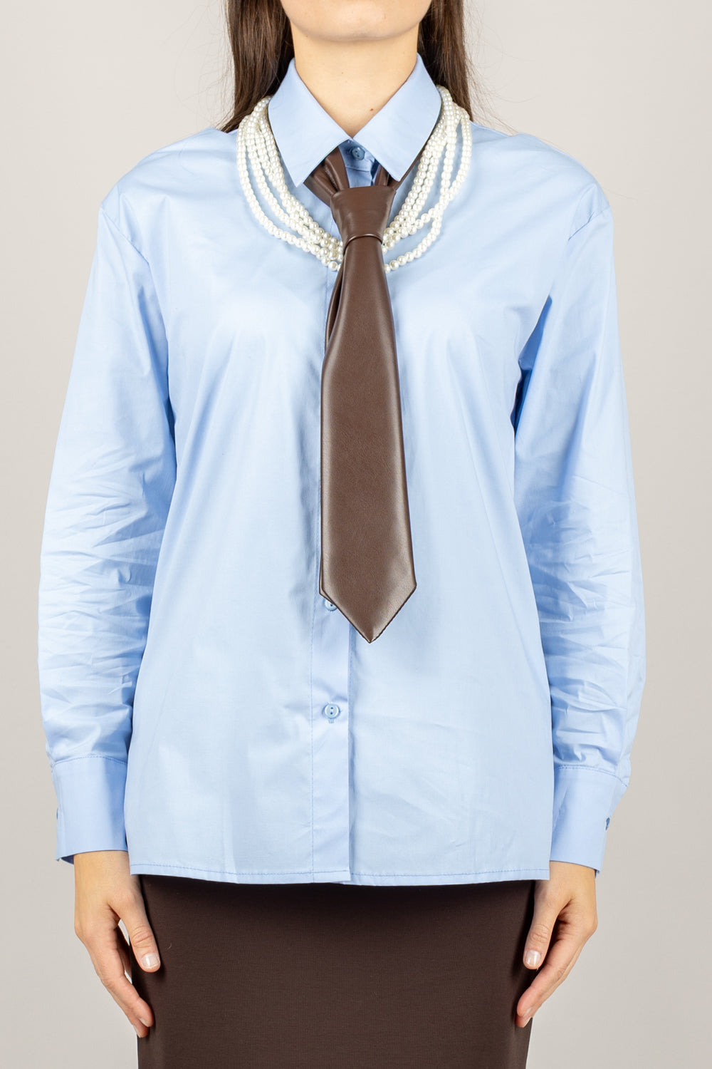 TENSIONE IN - 26C1318 - CAMICIA CON CRAVATTA E COLLANA