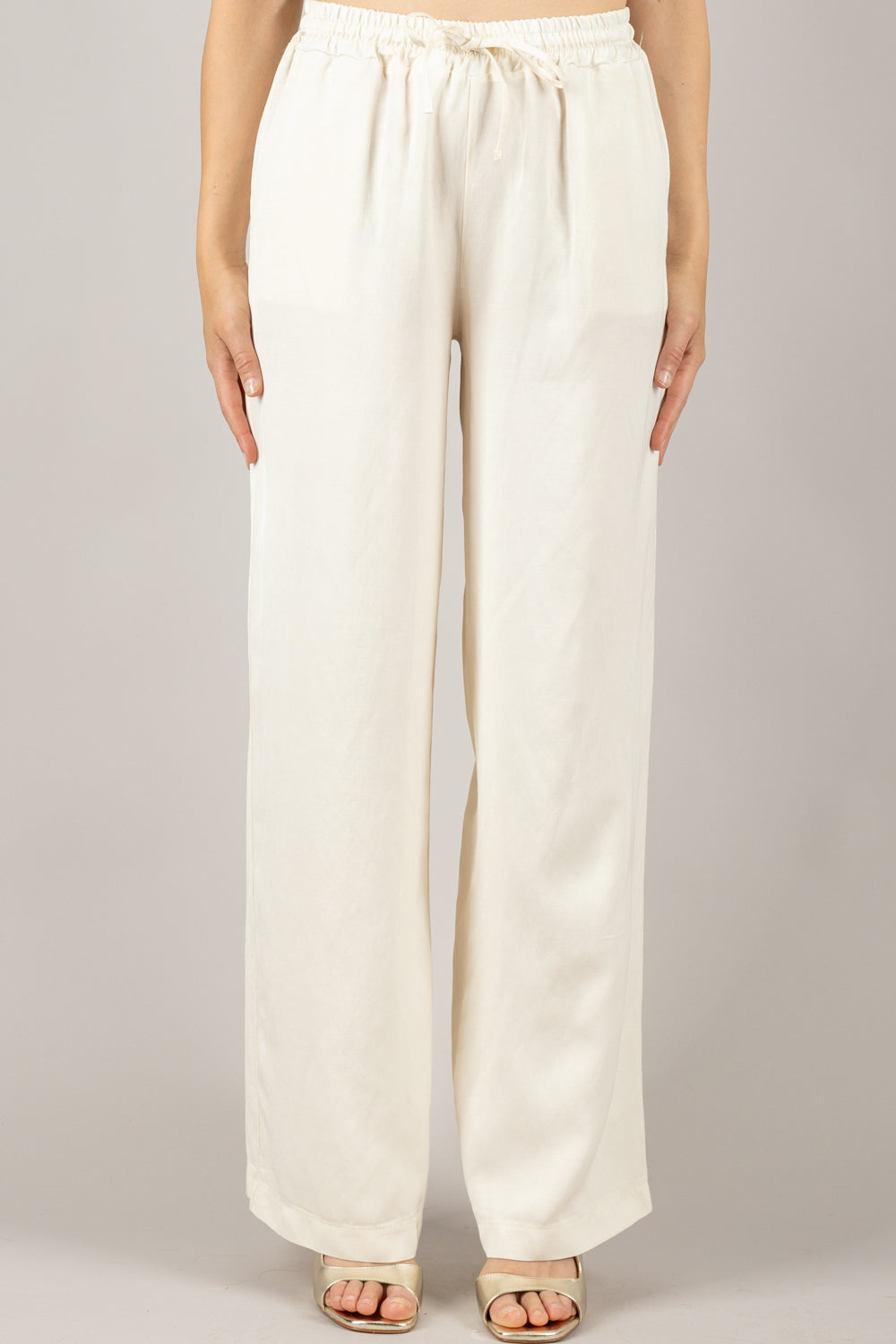 VICOLO - TD2447 - PANTALONE A PALAZZO CON COULISSE