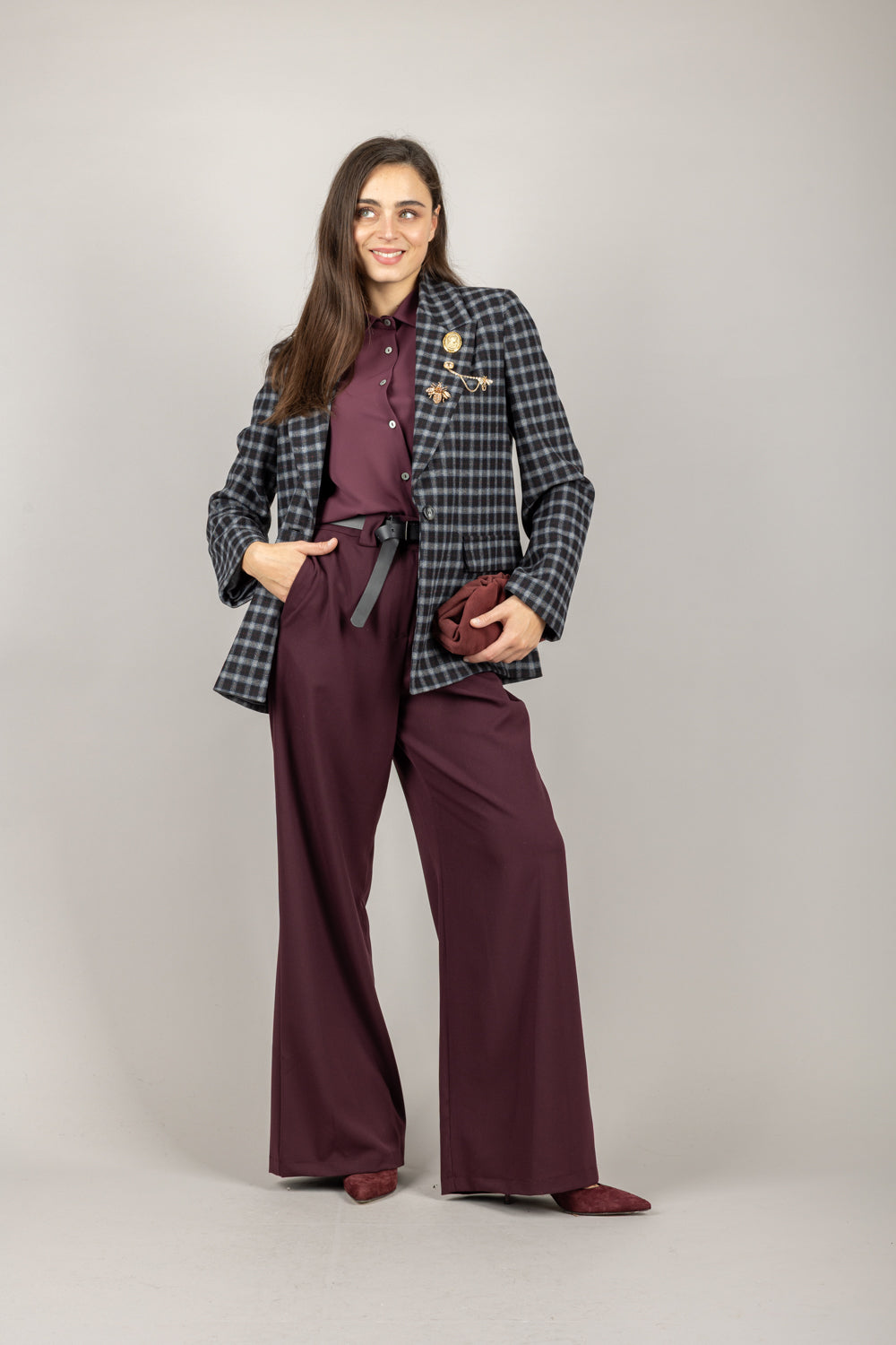 TENSIONE IN - 26P1046 - PANTALONE GAMBA DRITTA CON CINTURA