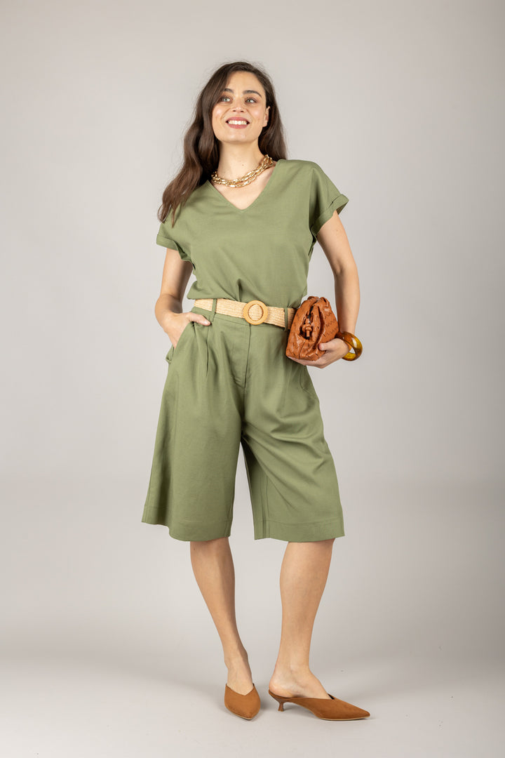 DIXIE - C881W206/P881W260 - COMPLETO BLUSA E BERMUDA CON CINTA