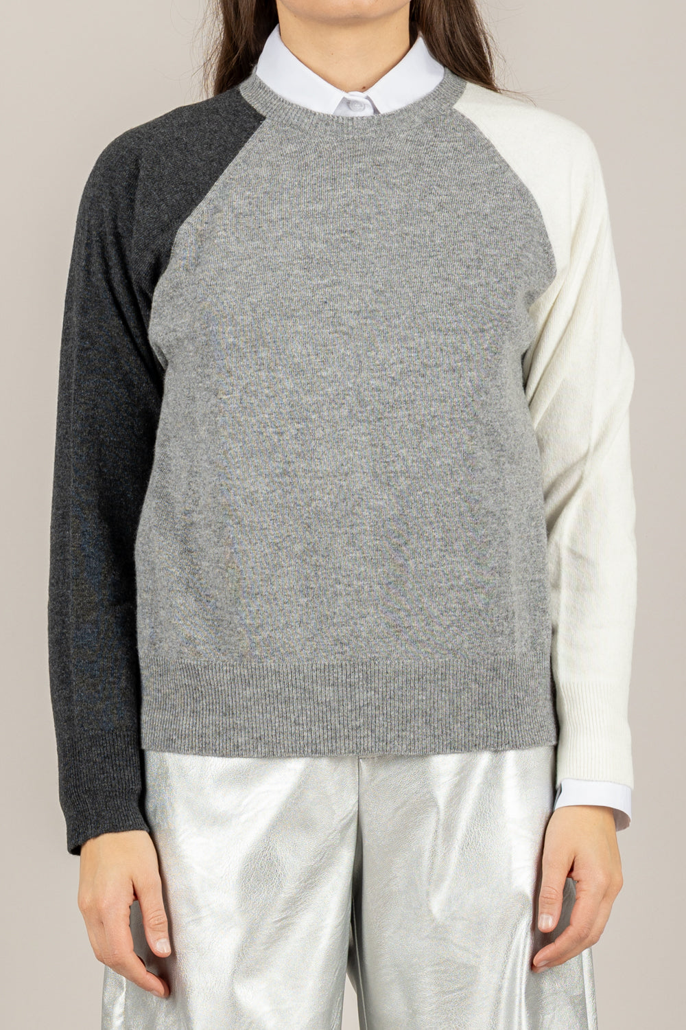 VICOLO - 22222F - MAGLIA MANICHE CONTRASTO