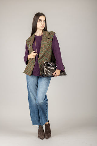 TENSIONE IN - W25J507 - GILET CHECK CON SPILLA