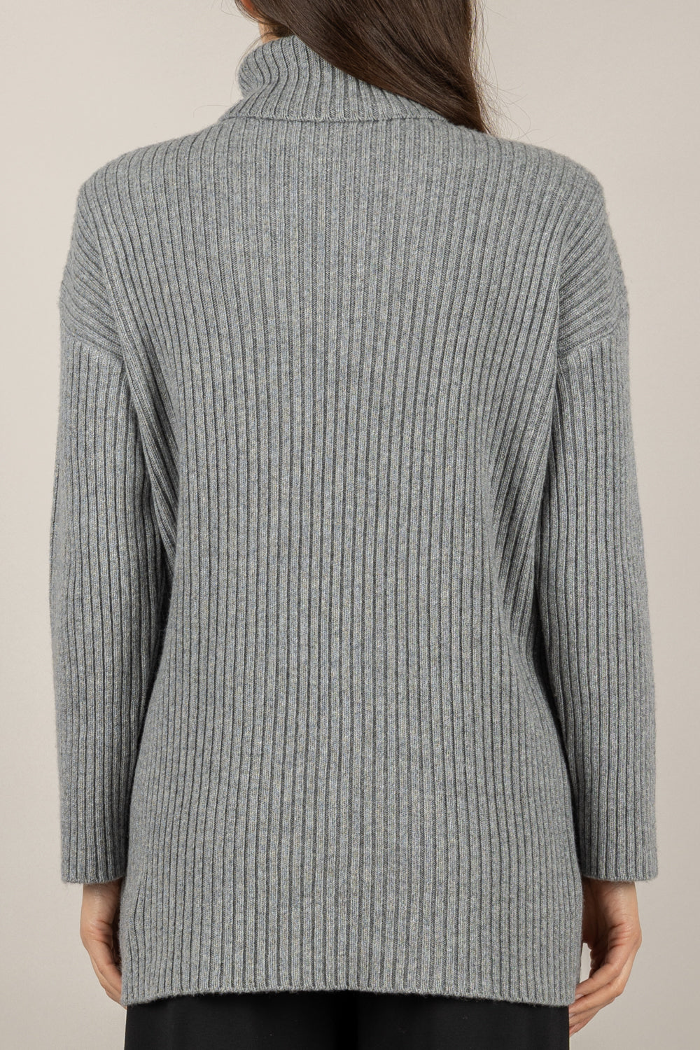 VICOLO - 77317F - MAGLIA COLLO ALTO CON SPALLINE A COSTE