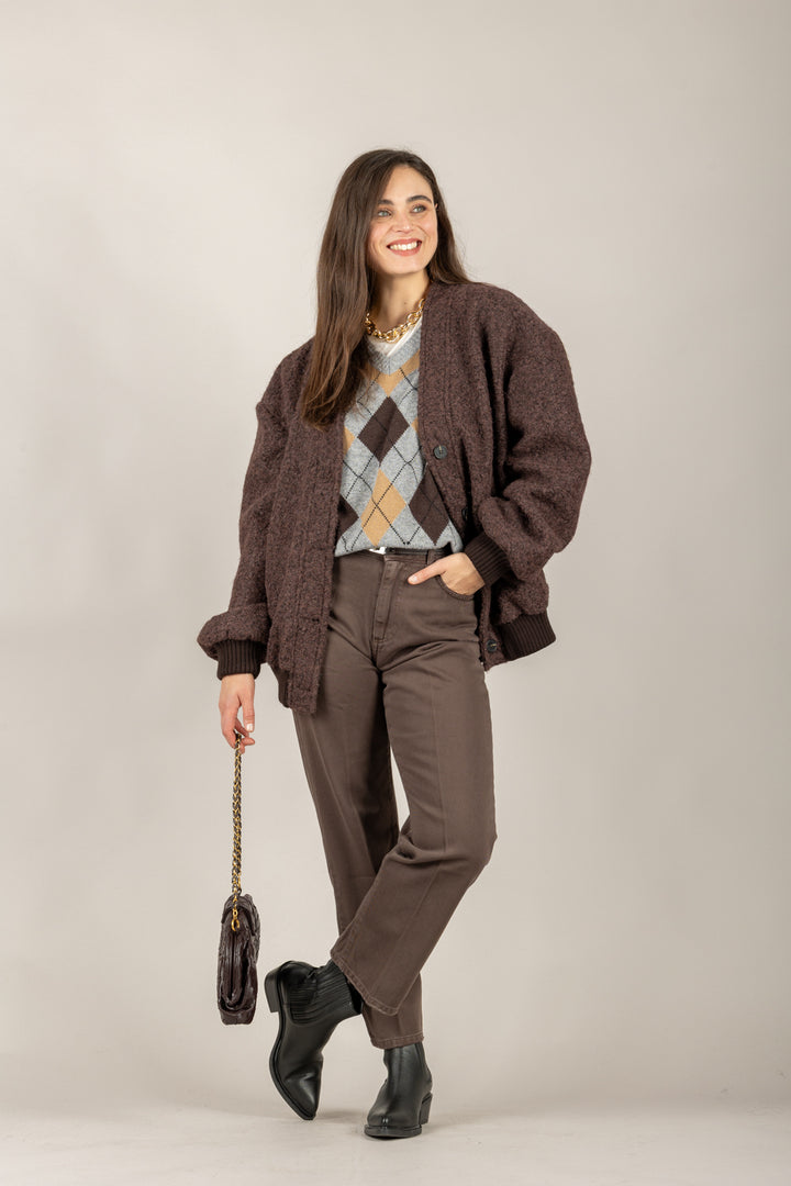 TENSIONE IN - 26B1601 - GIACCA BOMBER SCOLLO A V