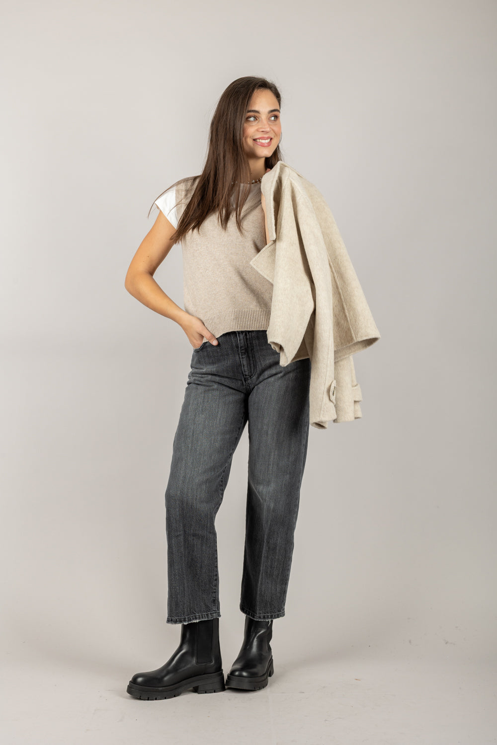 TENSIONE IN - D80968 - GILET SCOLLO A V