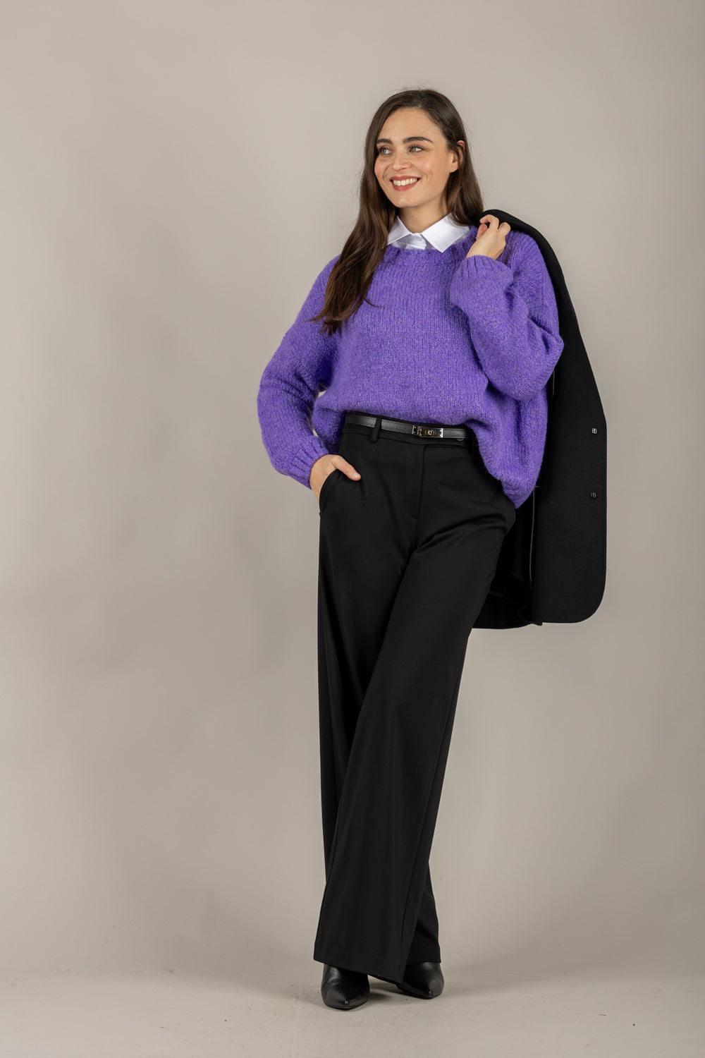 TENSIONE IN - D80379 - MAGLIA SCOLLO A BARCA