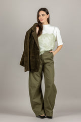 TENSIONE IN - PE260052 - T-SHIRT BIANCA CON DETTAGLIO TOP LIGHT KAKHI
