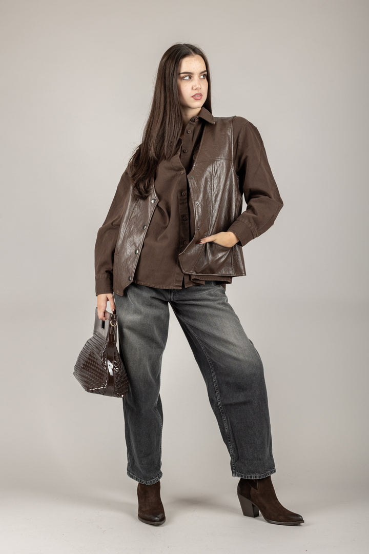 VICOLO - DF5237 - CAMICIA DENIM OVER MELINA
