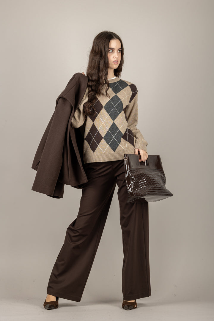 TENSIONE IN - 26P1305 - PANTALONE PALAZZO PUNTO MILANO