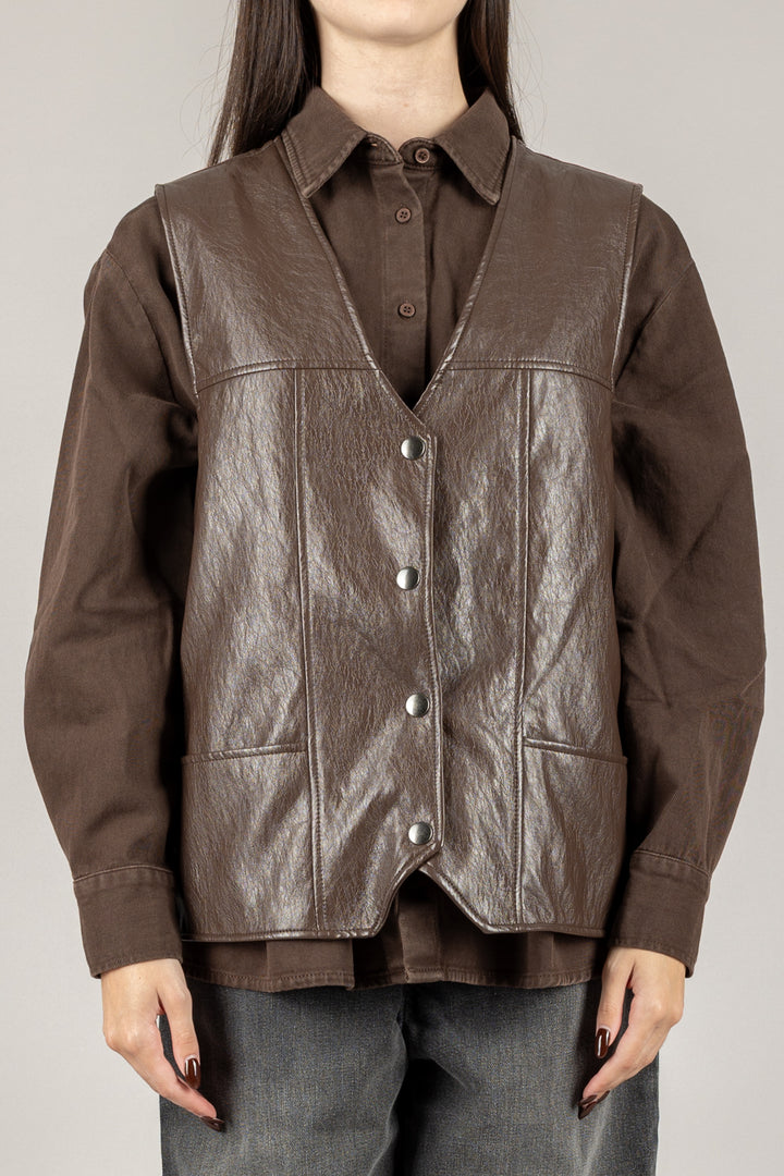 VICOLO - TF1294 - GILET CON BOTTONI IN ECOPELLE