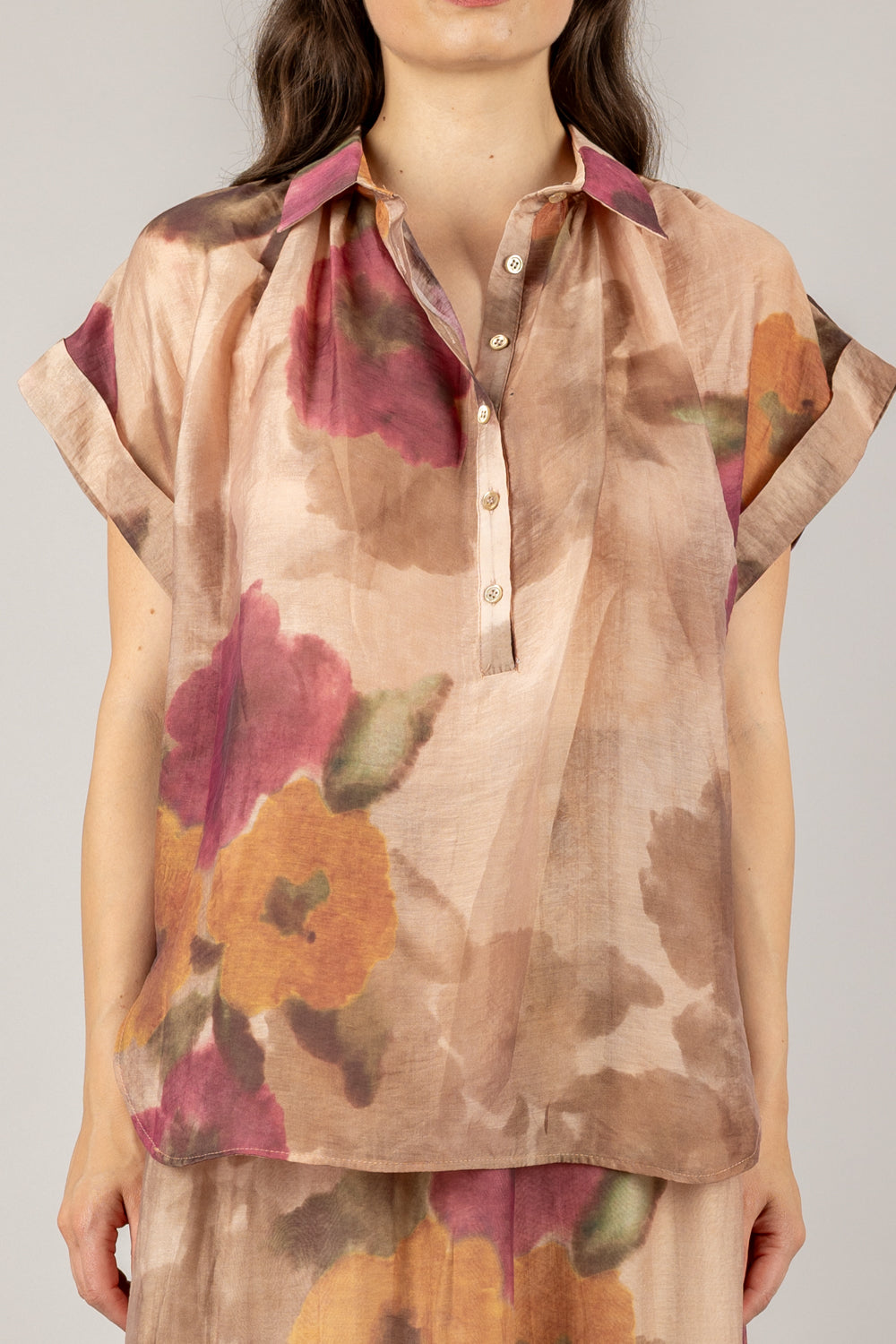 VICOLO - TD2560 - BLUSA COLLETTO MANICA CORTA