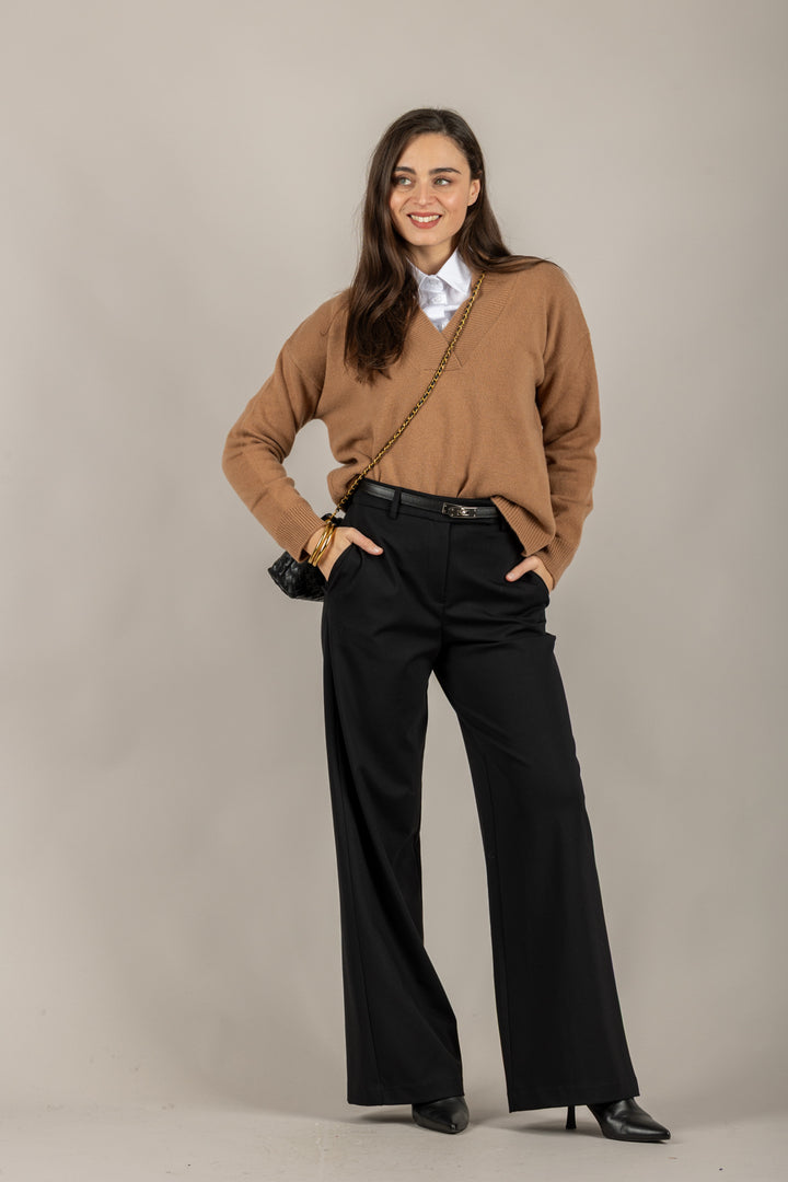 TENSIONE IN - WL785AI25 - MAGLIA SCOLLO A V IN LANA