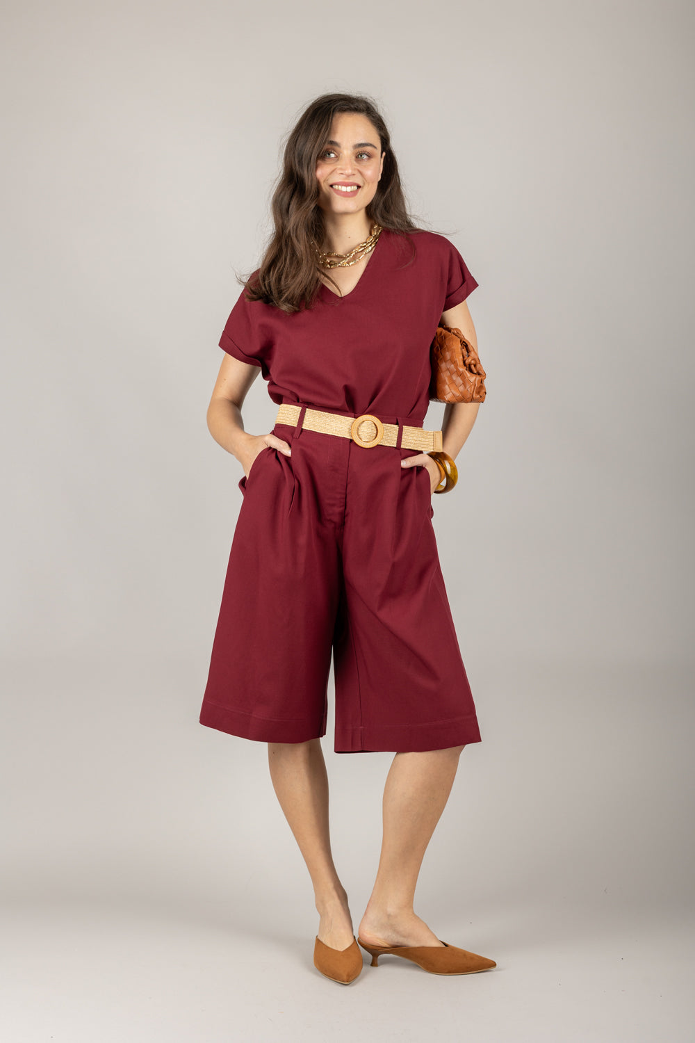 DIXIE - C881W206/P881W260 - COMPLETO BLUSA E BERMUDA CON CINTA