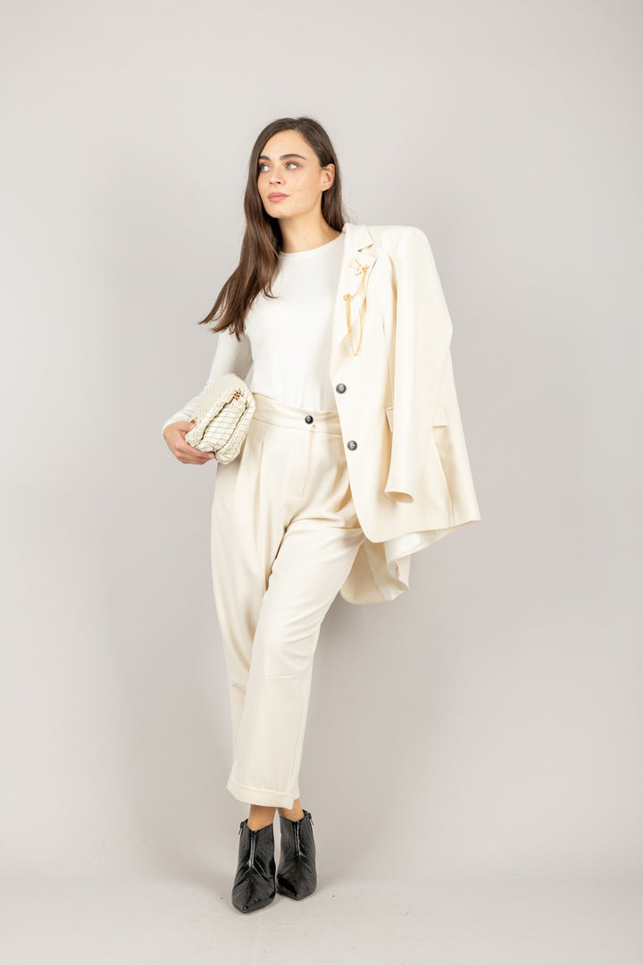 TENSIONE IN - 26P1209 - PANTALONE BAGGY CON PINCES