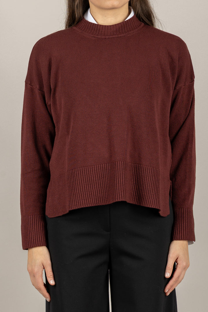 VICOLO - 77341F - MAGLIA GIROCOLLO DETTAGLI A COSTINE