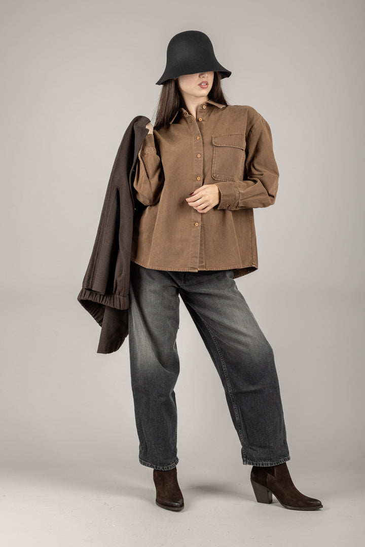 VICOLO - DF5237 - CAMICIA DENIM OVER MELINA