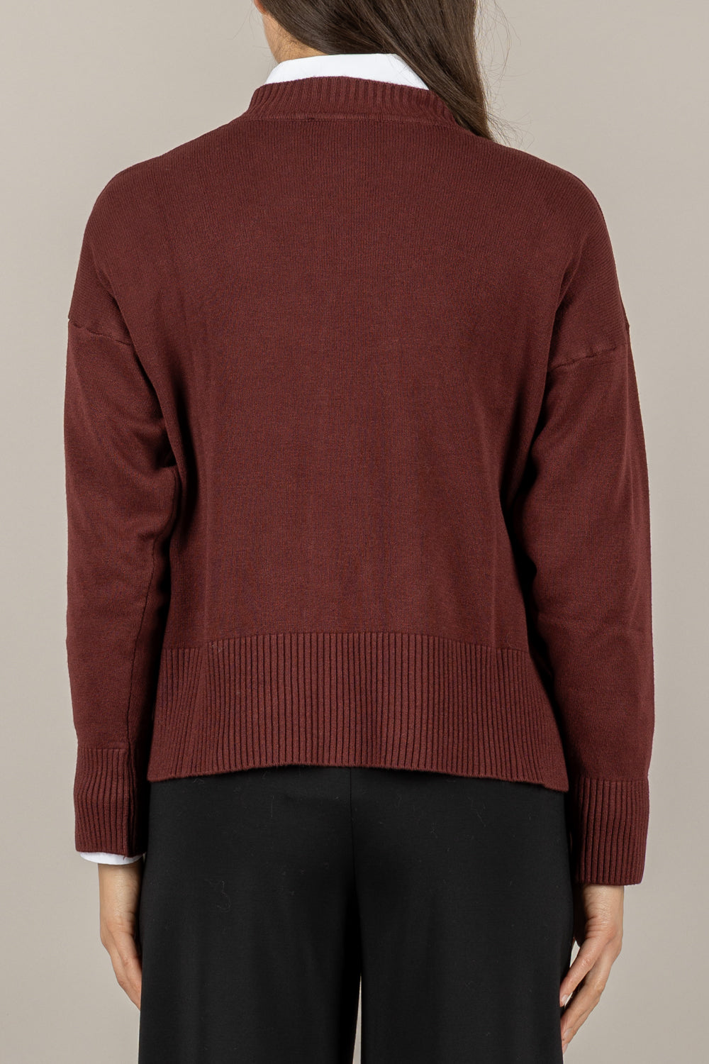 VICOLO - 77341F - MAGLIA GIROCOLLO DETTAGLI A COSTINE