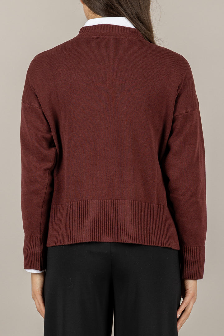 VICOLO - 77341F - MAGLIA GIROCOLLO DETTAGLI A COSTINE