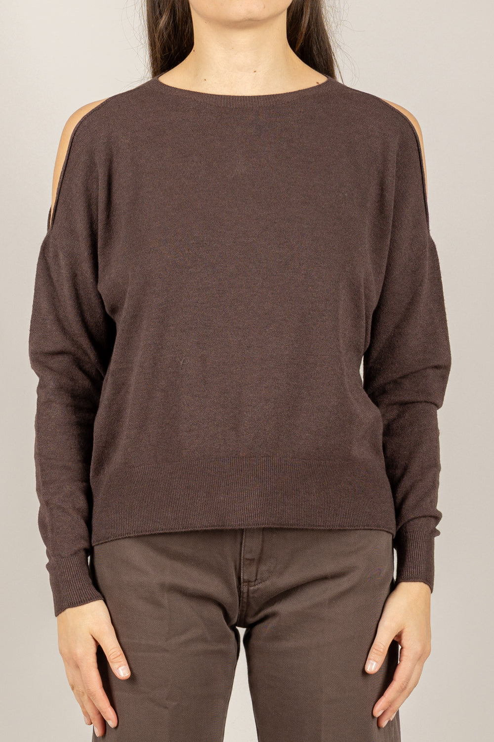 VICOLO - 22213F - MAGLIA CUT-OUT SPALLE