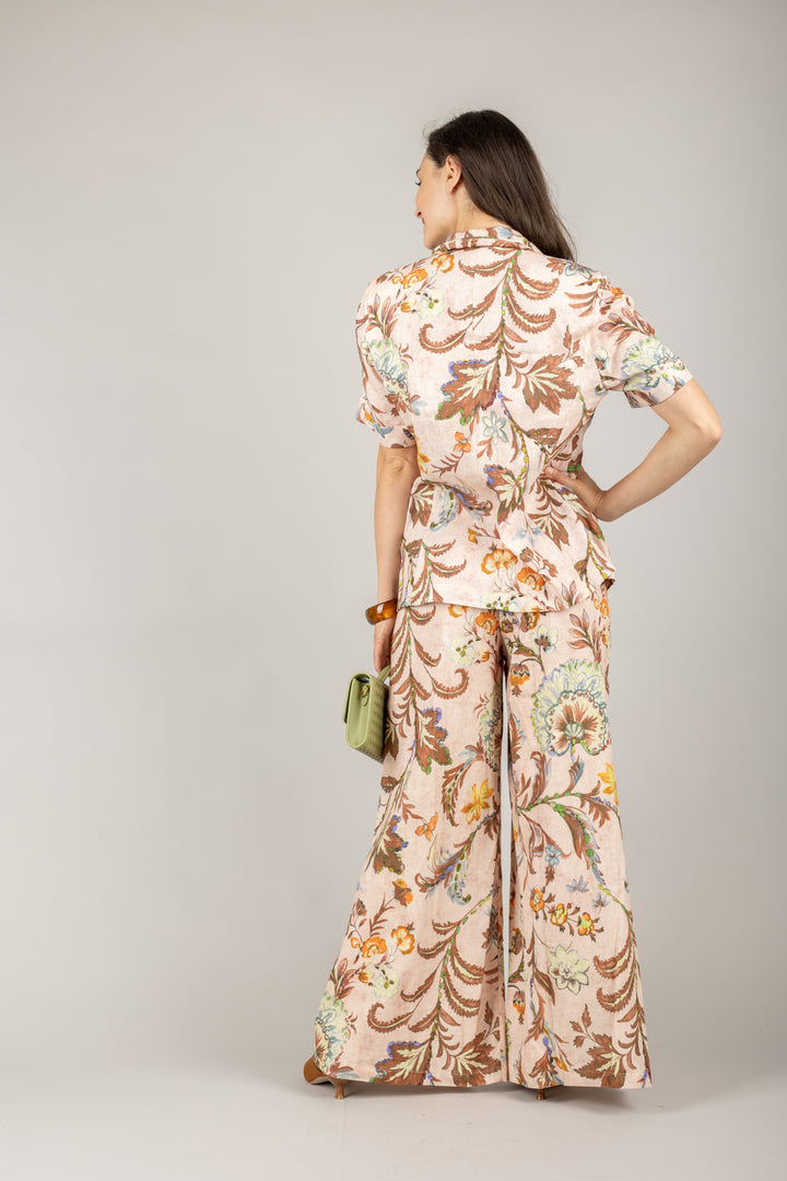 TENSIONE IN - S25PG93 - PANTALONE PALAZZO FLOREALE