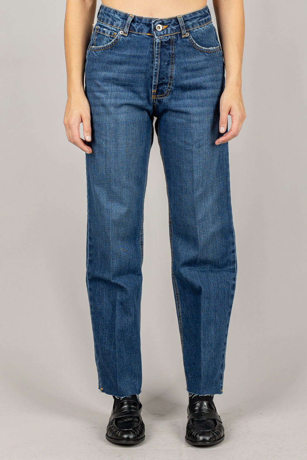 BLOOM  - JEANS KETTY-INDIGO CROP TAGLIO VIVO