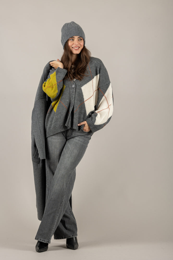 HAVEONE - MFP-P229 - CARDIGAN OVER ROMBI