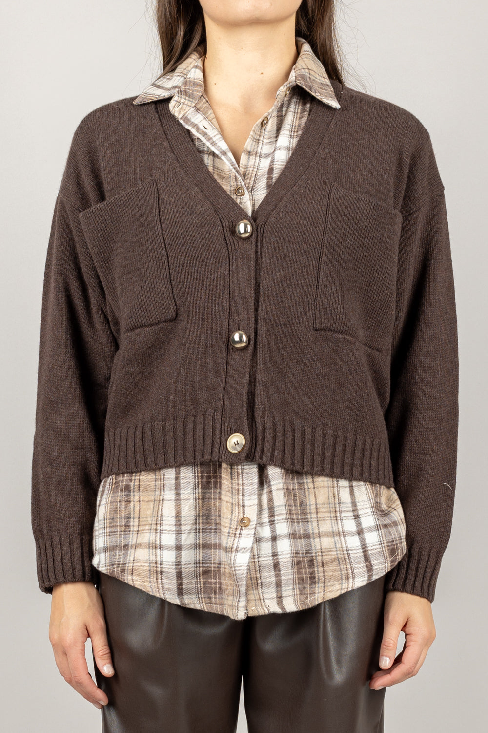 VICOLO - 77032F - CARDIGAN BOTTONI ORO