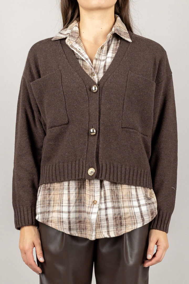 VICOLO - 77032F - CARDIGAN BOTTONI ORO