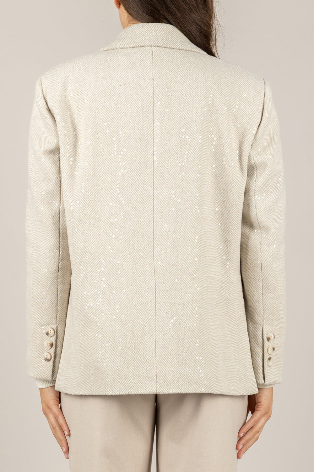 TENSIONE IN - 26B1440 - GIACCA OVER SPIGATA CON PAILLETTES