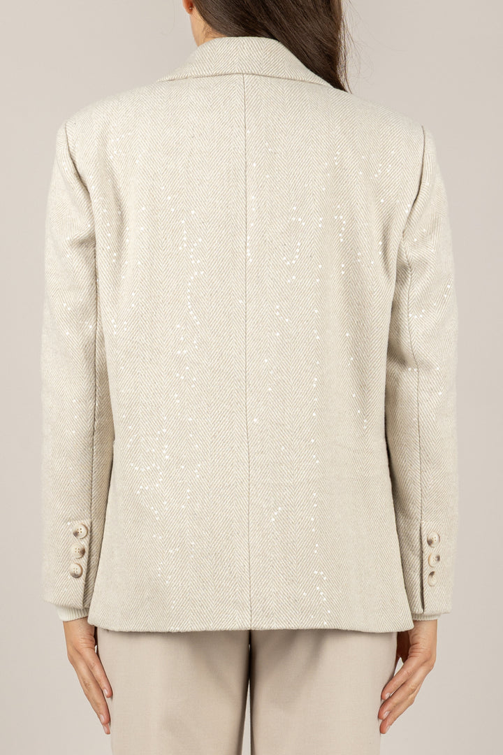 TENSIONE IN - 26B1440 - GIACCA OVER SPIGATA CON PAILLETTES