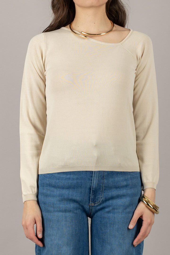 VICOLO - 22053D - MAGLIA SCOLLO ASIMMETRICO