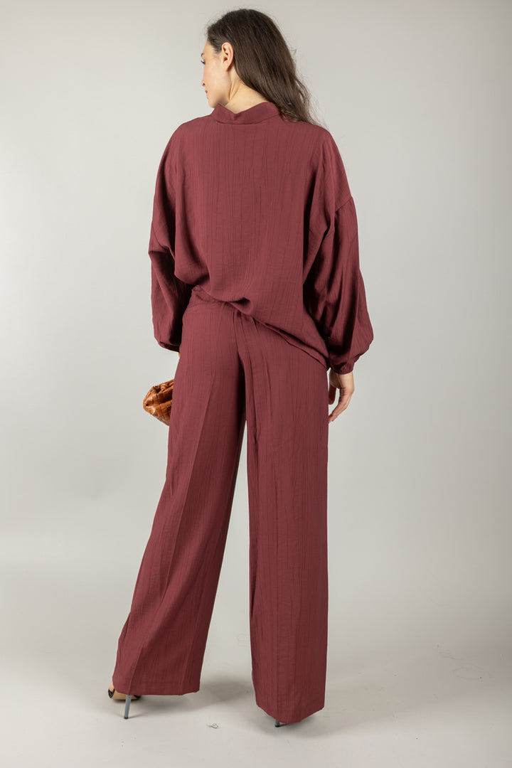 TENSIONE IN - 25P7772 - PANTALONE GOFFRATO CON CINTURA