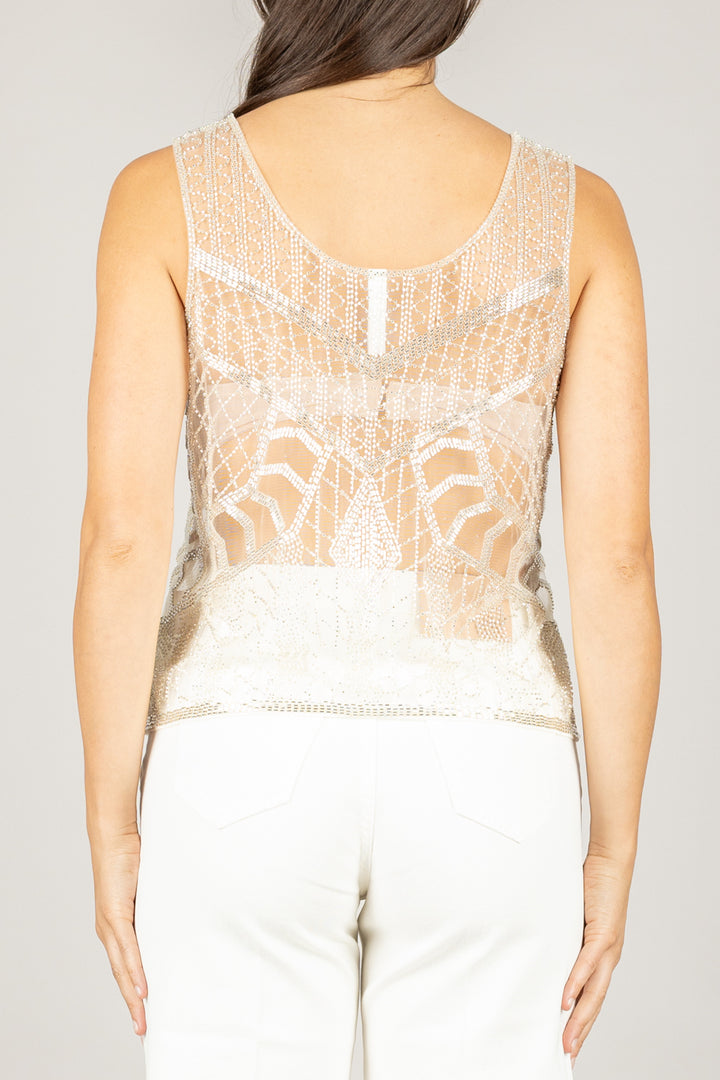 TENSIONE IN - 37547 - TOP TULLE E PERLE