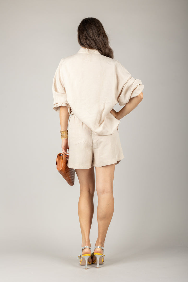 TENSIONE IN - 25C7864 - COMPLETO CAMICIA E SHORTS MISTO LINO