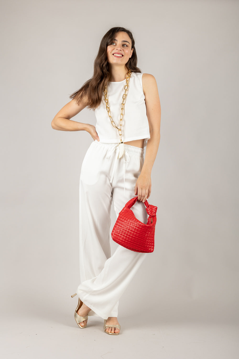 VICOLO - TD0560 - PANTALONE FLUIDO CON COULISSE