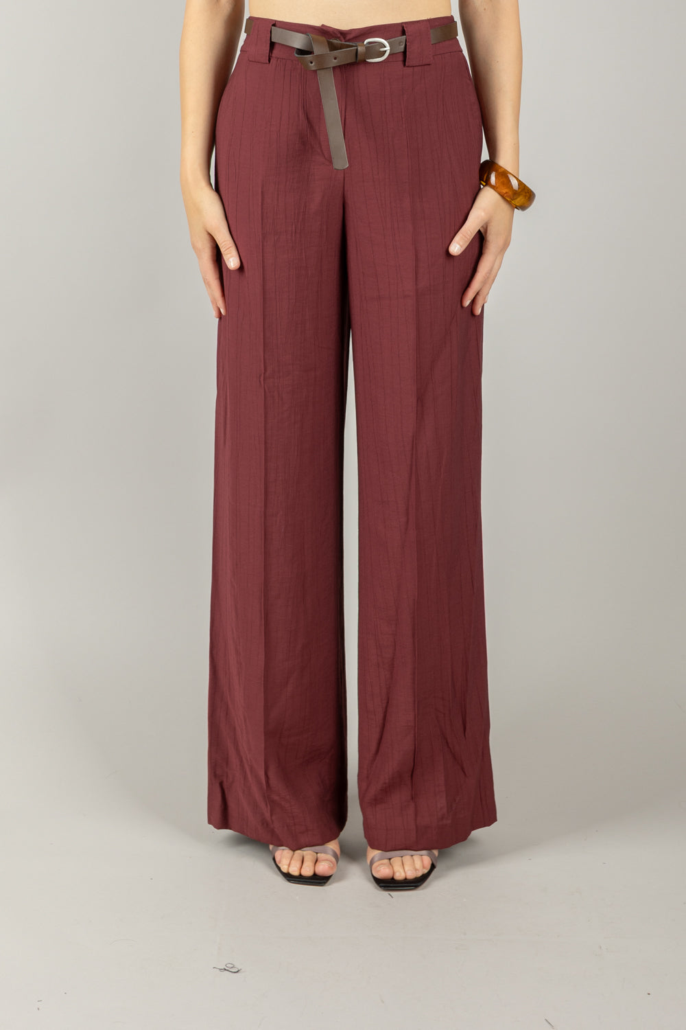 TENSIONE IN - 25P7772 - PANTALONE GOFFRATO CON CINTURA