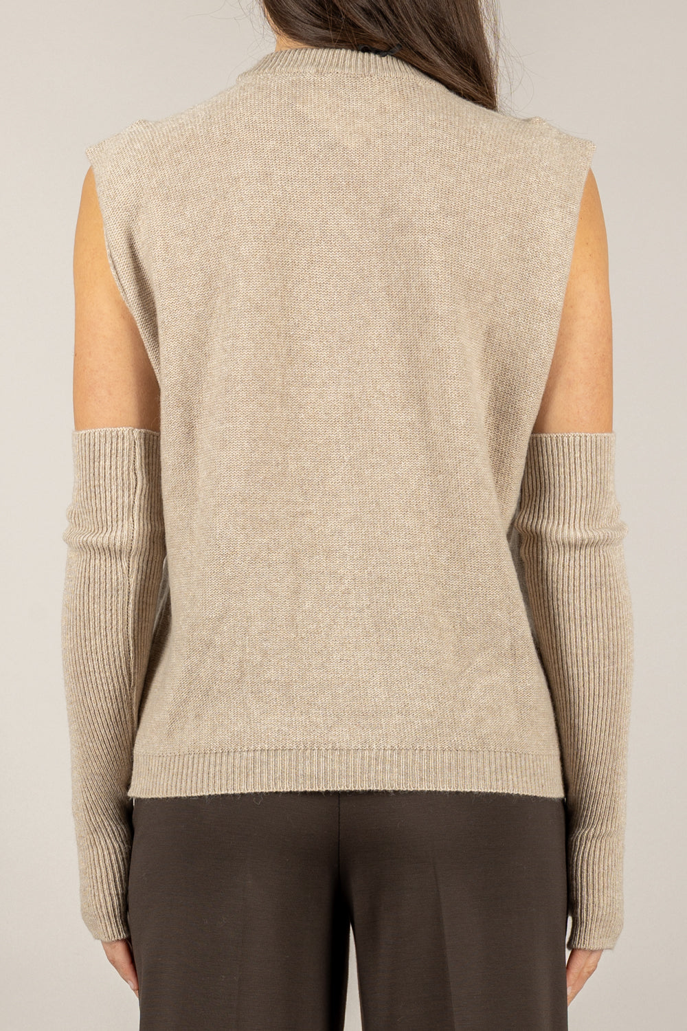 VICOLO - 77346F - GILET ROMBI CON MANICOTTI