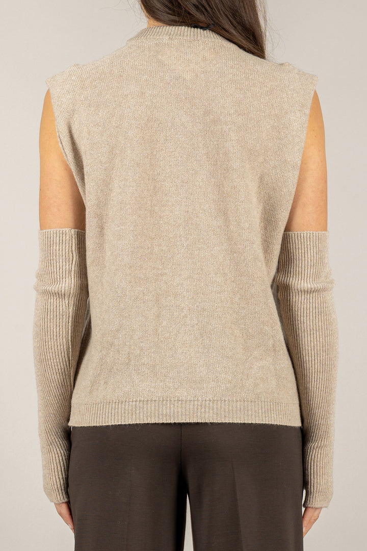 VICOLO - 77346F - GILET ROMBI CON MANICOTTI