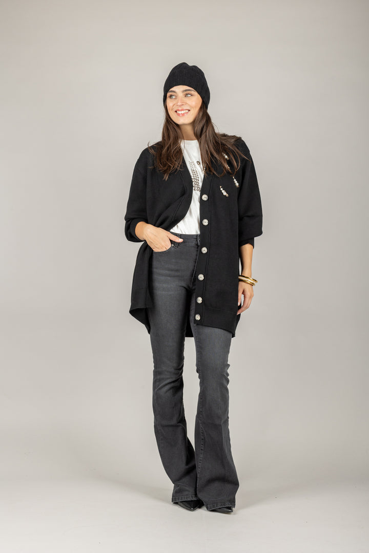 VICOLO - 77008F - CARDIGAN OVER CON SPILLA