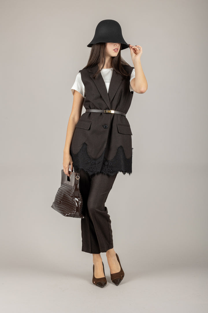 VICOLO - TF1578 - PANTALONE A SIGARETTA TRAMATO