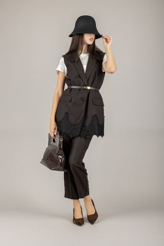 VICOLO - TF1578 - PANTALONE A SIGARETTA TRAMATO