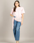 VICOLO - 2AB2015 - MAGLIA MANICA CORTA CON SPALLINE ROSA
