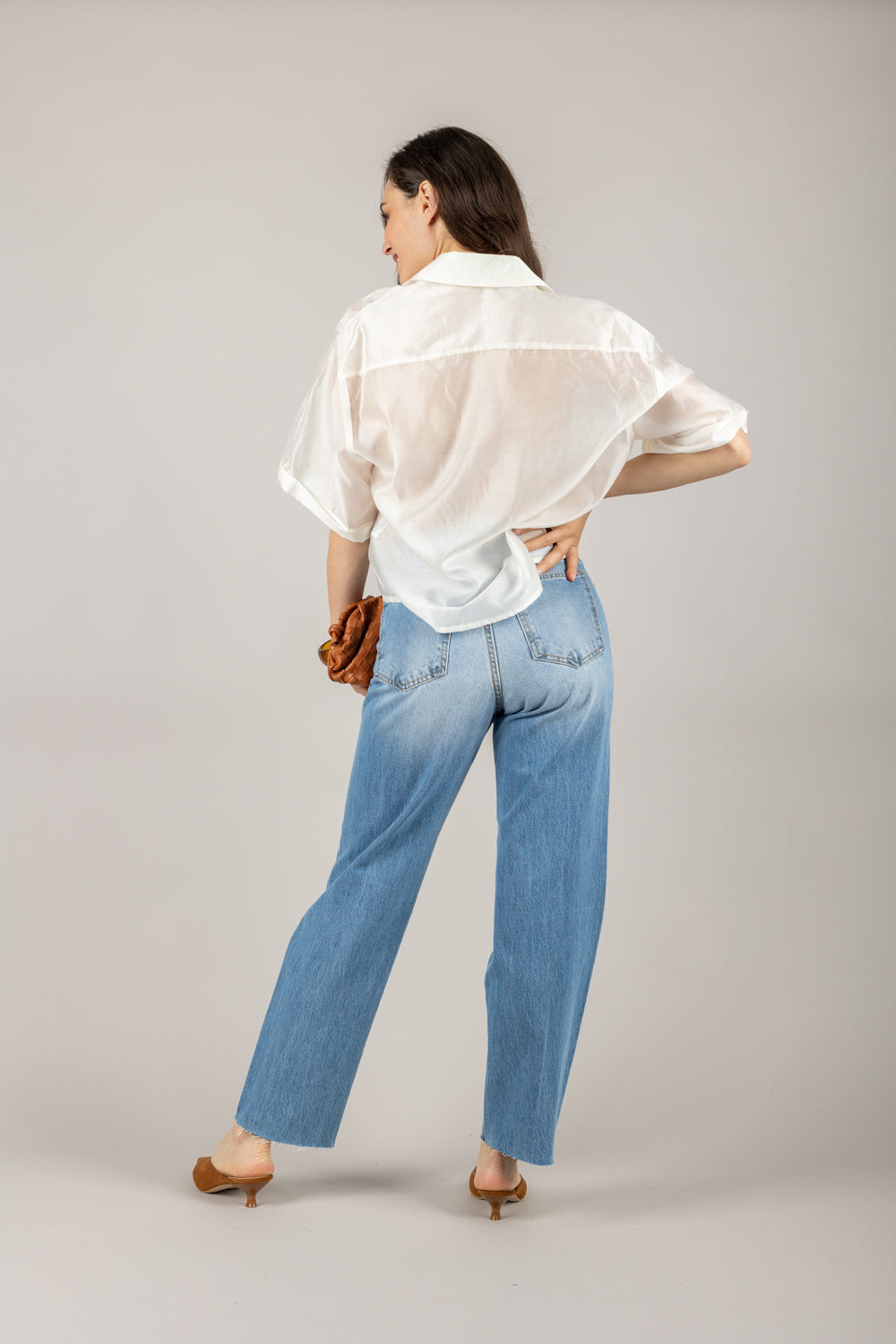 TENSIONE IN - 25C7634 - CAMICIA CROP MEZZA MANICA
