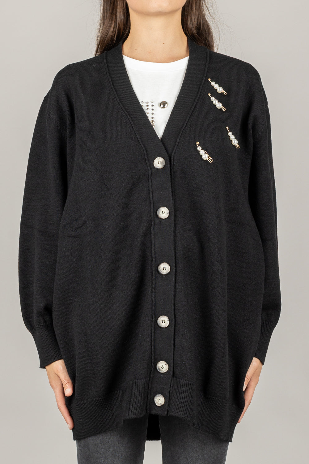 VICOLO - 77008F - CARDIGAN OVER CON SPILLA