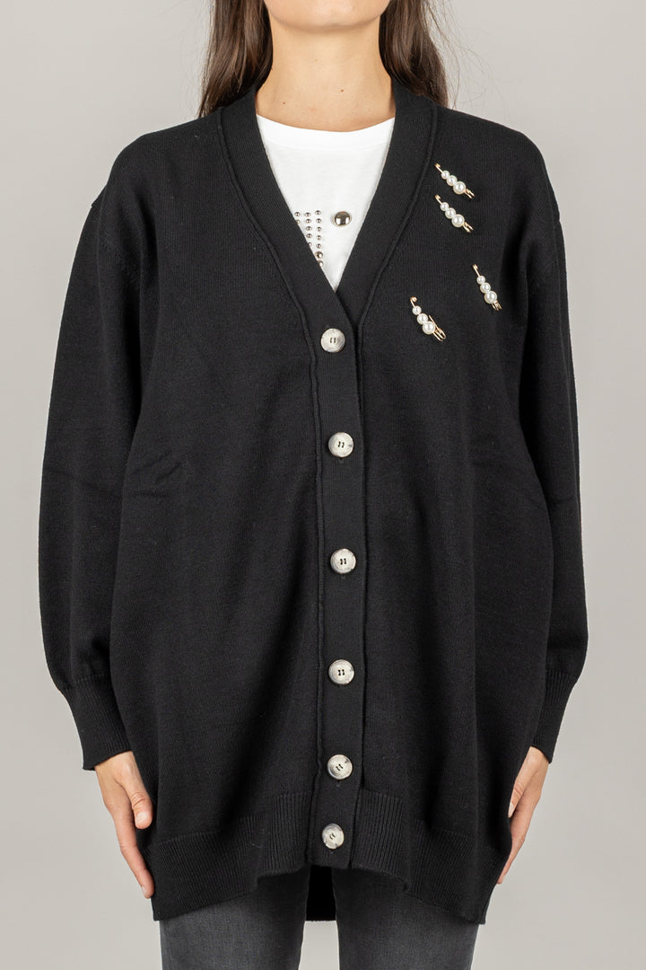 VICOLO - 77008F - CARDIGAN OVER CON SPILLA