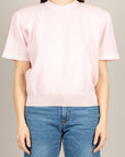 VICOLO - 2AB2015 - MAGLIA MANICA CORTA CON SPALLINE ROSA