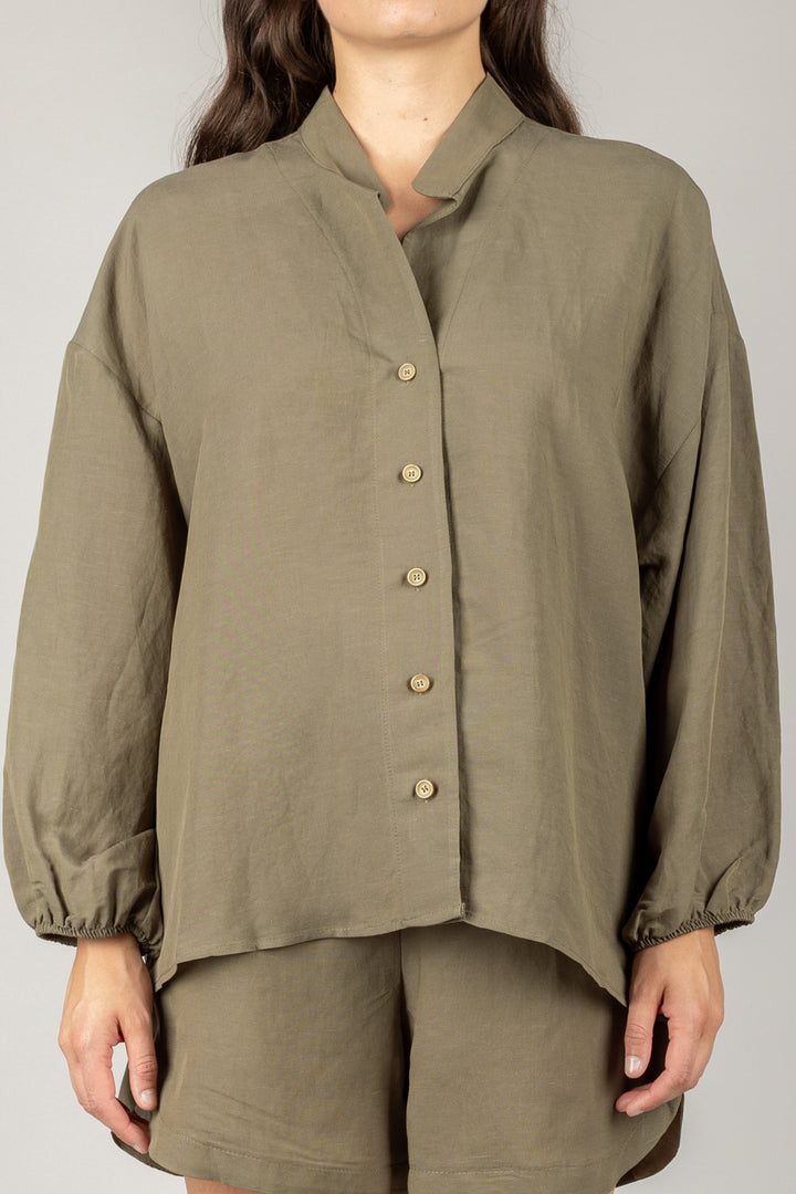 TENSIONE IN - 25C7864 - COMPLETO CAMICIA E SHORTS MISTO LINO
